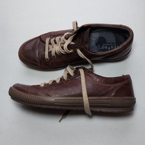 Legero Shoes 7 Brown Leather Sneaker Casual Laceup Comfort Tennis